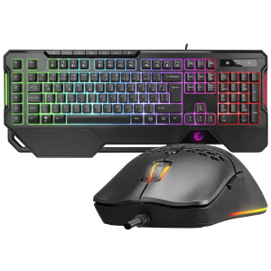 Rampage KM-R96 ELEMENTAL Siyah RGB Aydınlatmalı Q Oyuncu Multmedia Klavye ve 7200 dpi Mouse Gaming Oyuncu Seti