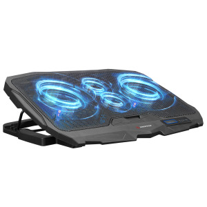 Rampage AD-RC4 Mavi Ledli 2*125mm+2*70mm Işıklı Fan 15-17 Notebook Soğutucu Stand