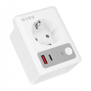 S-link SL-13 MASTERPOWER 16A Akım Korumalı Akıllı Priz 2.4 Ghz Type-C & USB Çıkışlı WIFI&BT TUYA Destekli