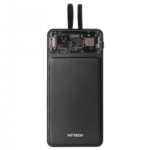 Hytech H120 10000mAh HSC22.5W PD20W+QC3.0 18W Siyah LCD Şeffaf Taşınabilir Pil Şarj Cihazı Powerbank