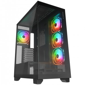 Rampage HYDRA V1 BLACK Type-C+USB3.0+USB2.0 4*ARGB Fan+Hub E-ATX Exclusive Gaming Oyuncu Kasası