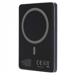S-link MG105 5000mAh PD20W Magsafe 15W Kablosuz Type-C Mor Taşınabilir Metal Şarj Cihazı Powerbank