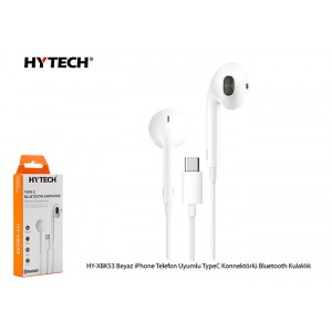 Hytech HY-XBK53 TypeC Telefon Uyumlu Beyaz Kulak İçi Mikrofonlu Kulaklık